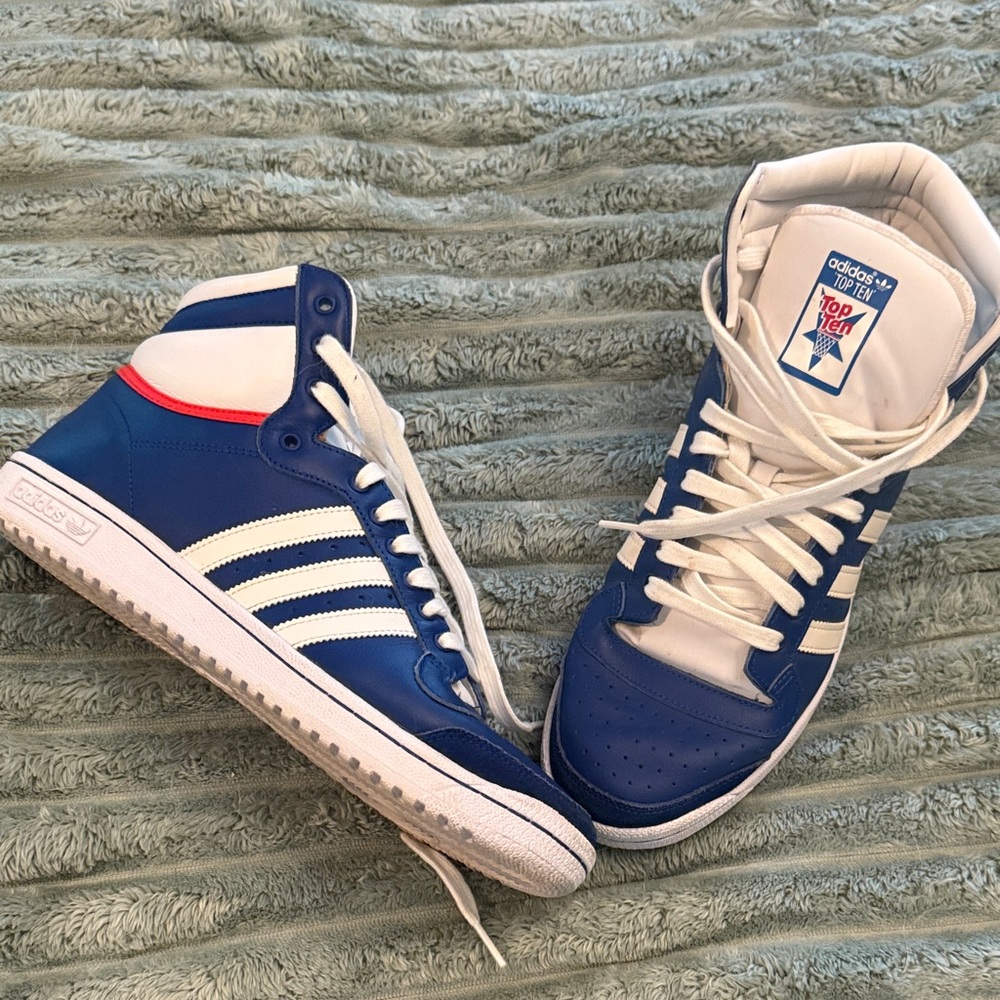 Adidas Blue and White Top Ten Sneakers